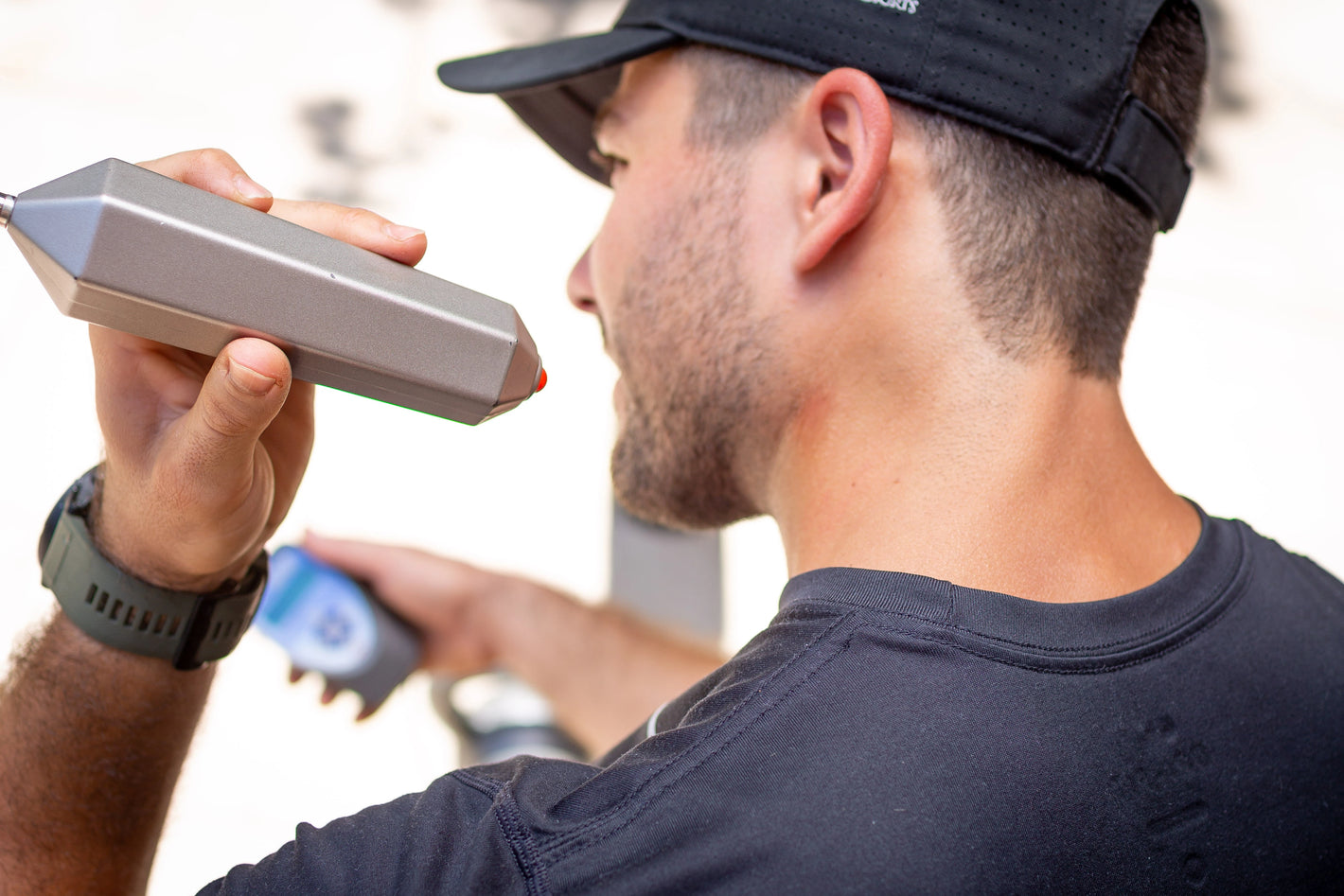 man using the crystal wave 