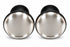 Dual Large Electrode Set - front view, smooth silver faces
